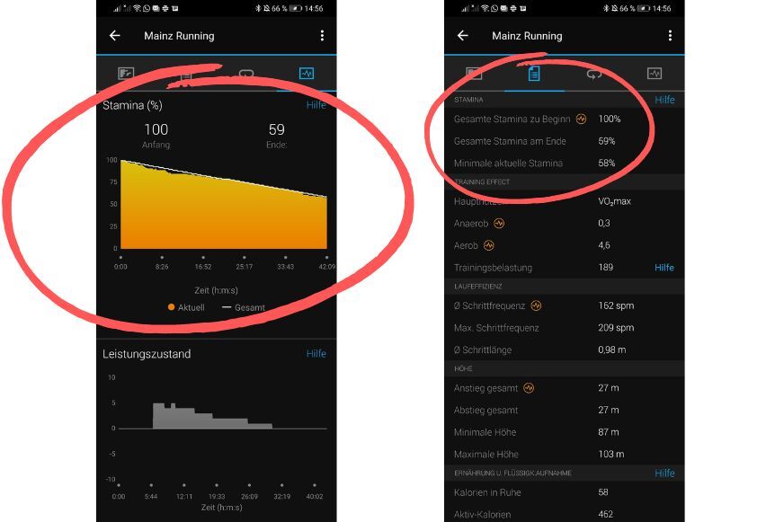 Измеренный уровень выносливости.